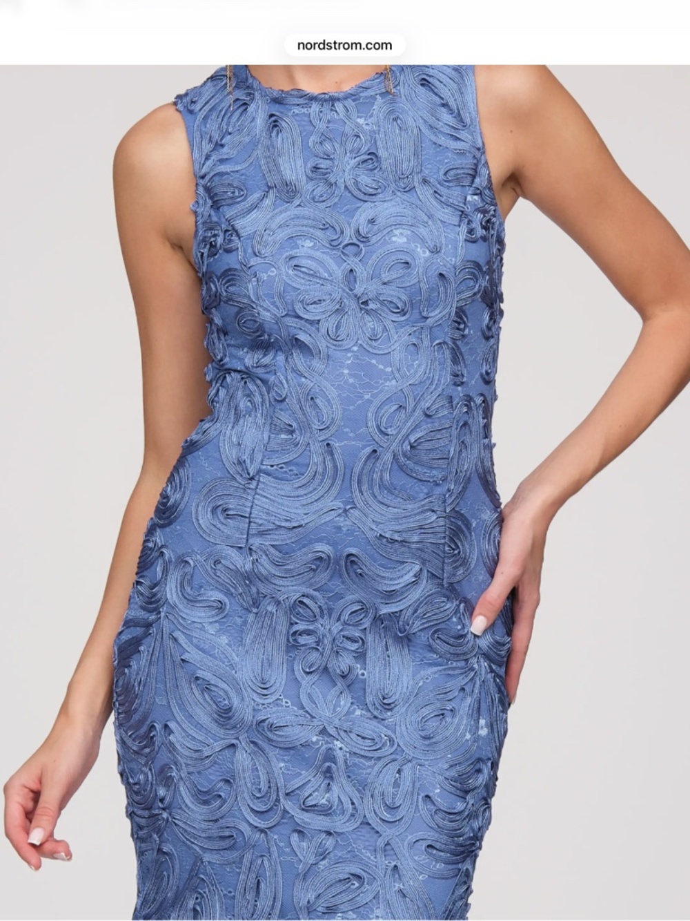 JS Collections Meli Soutache cocktail midi dress Azure size 10